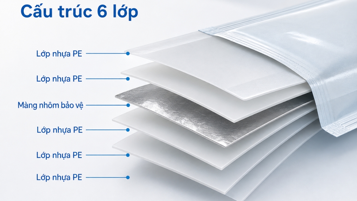 Cấu trúc nhiều lớp của bao bì tiếp tục giúp hạn chế tác động bên ngoài