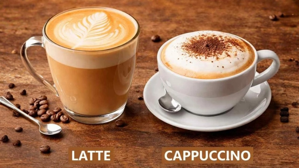 Bọt sữa của cappuccino phồng cao hẳn lên so với miệng tách