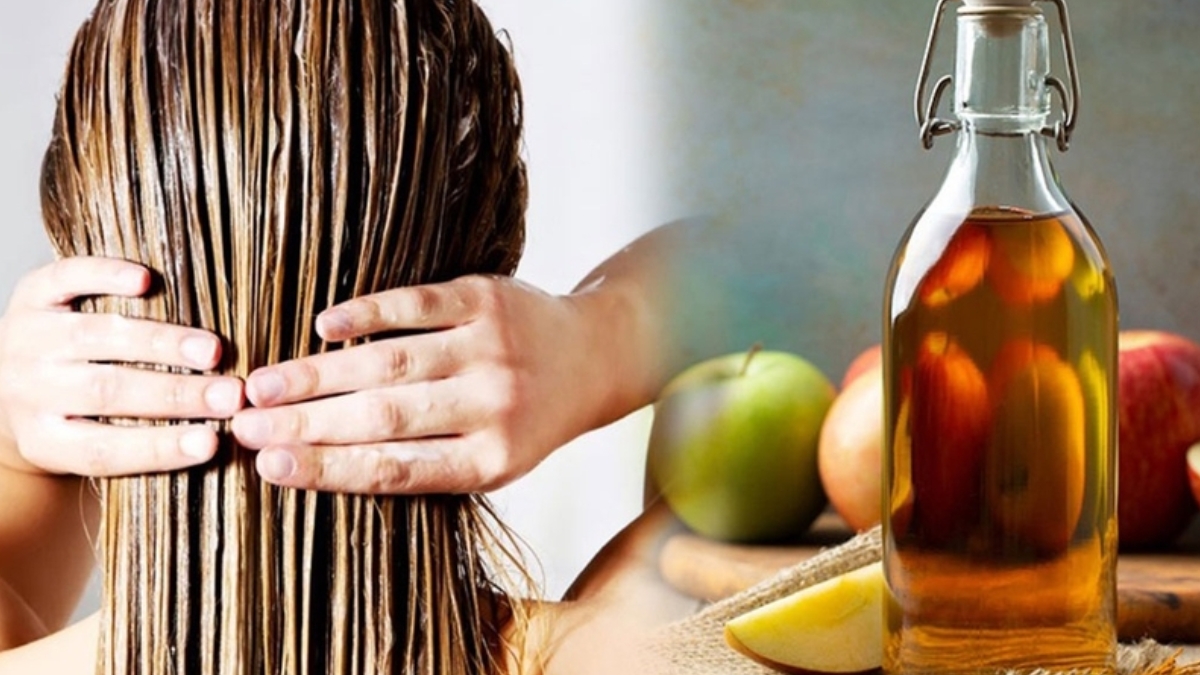 Dùng giấm táo làm sạch dầu thừa da đầu