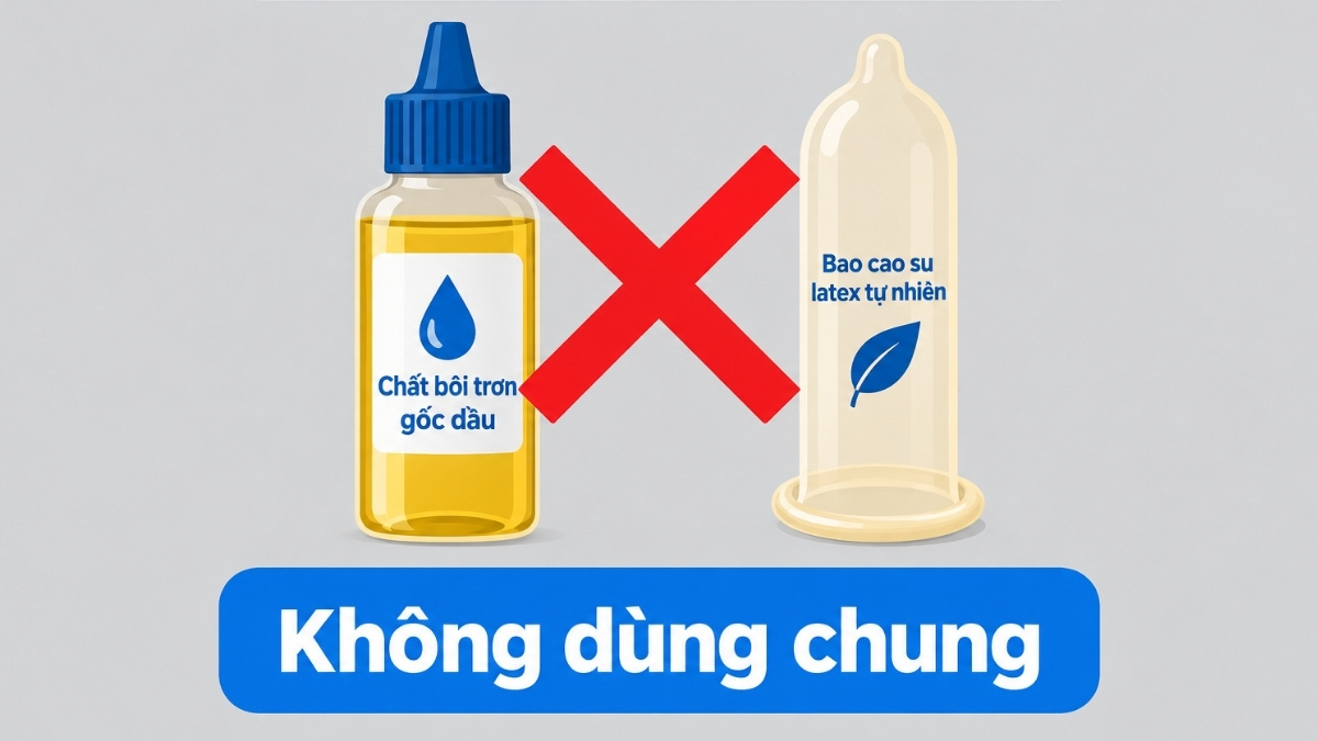 Không dùng gel bôi trơn gốc dầu với bao cao su latex