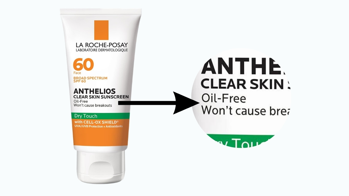 Ưu tiên kem chống nắng có nhãn dán Oil free và Non comedogenic