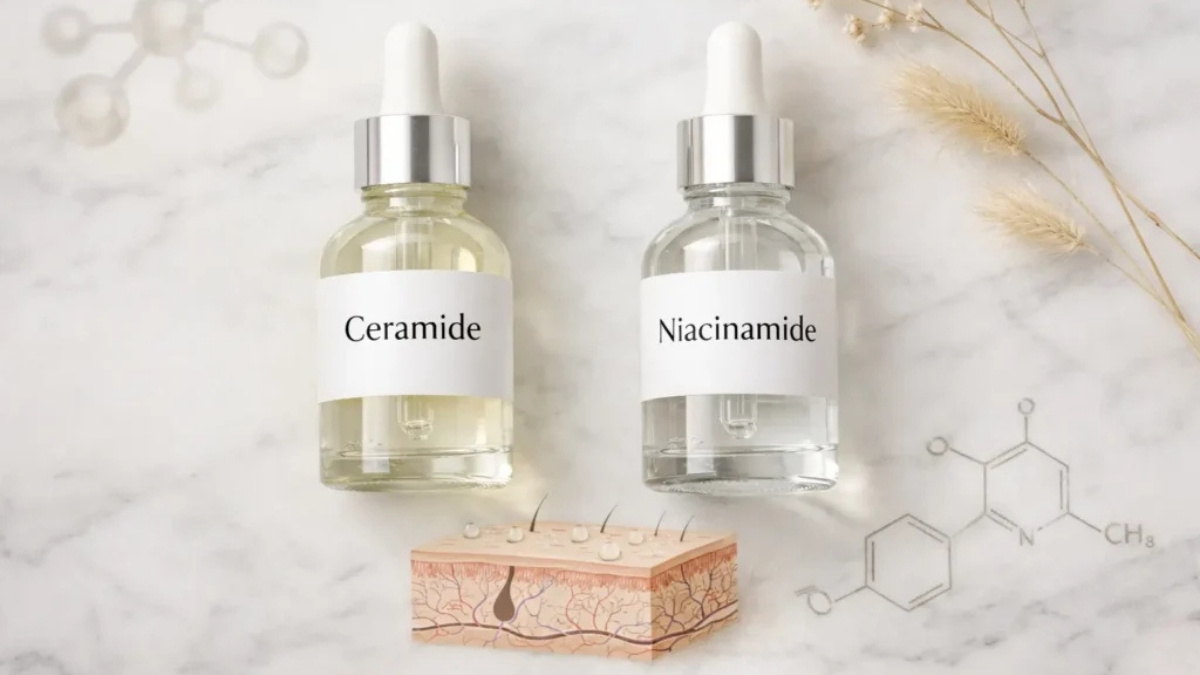 Kết hợp Ceramide chung với Niacinamide sẽ giúp kích thích da tự sản sinh thêm lipid tự nhiên