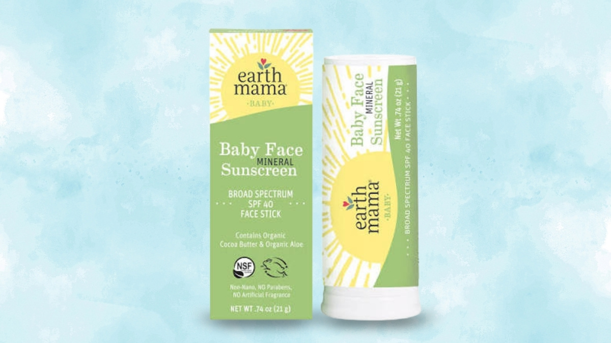 Earth Mama Baby Face Mineral Sunscreen Face Stick SPF 40