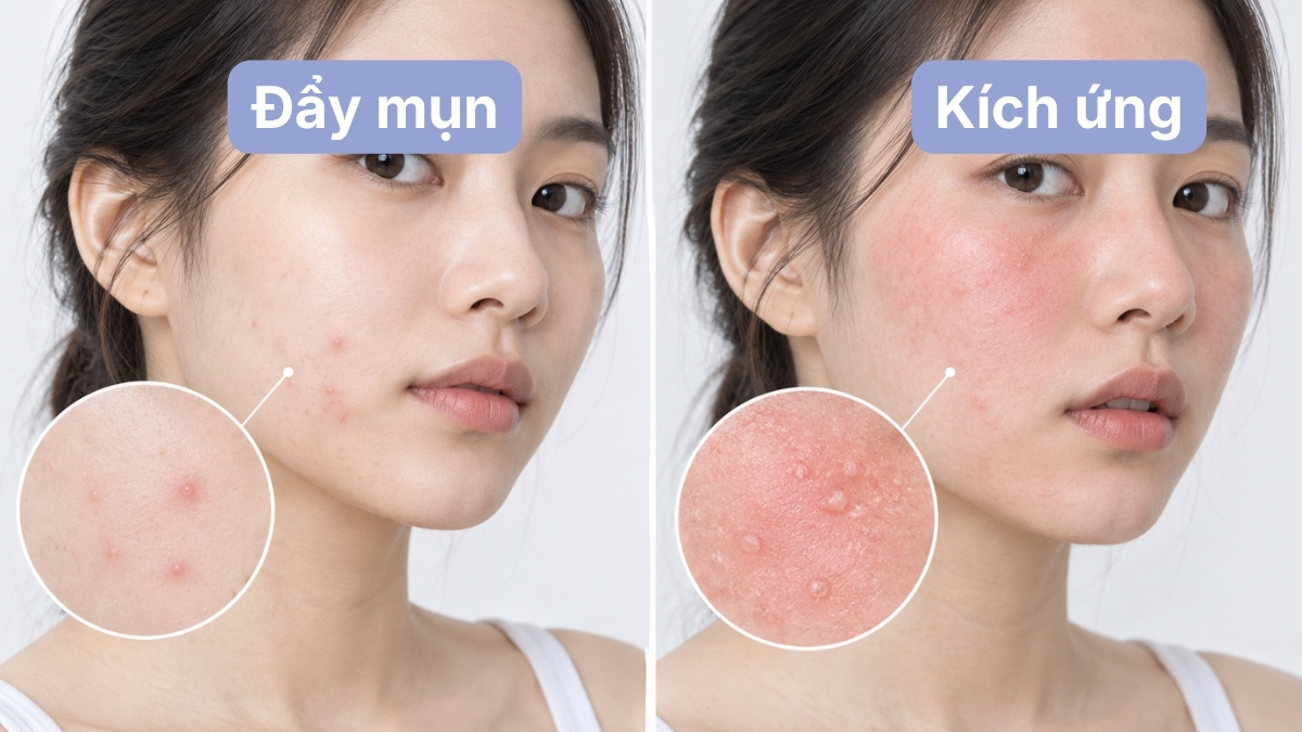 Phân biệt hiện tượng đẩy mụn và kích ứng khi dùng BHA